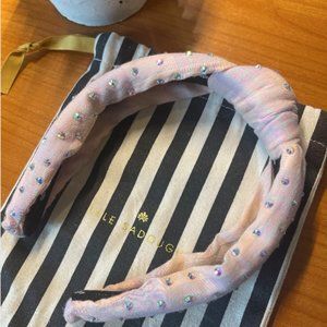 Lele Sadoughi Light Pink Plaid x Sequin/Rhinestone Headband